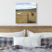 Pferde in der Wyoming-Leinwand Leinwanddruck (Insitu (Schlafzimmer))