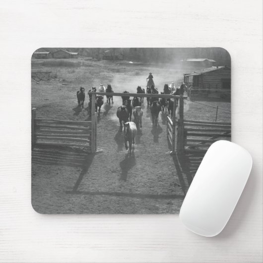 Pferde in die Hürde Mousepad (Mit Mouse)