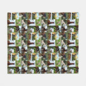 Pferde in einem Fotomaterial, mittleres Vlies-Deck Fleecedecke (Vorderseite (Horizontal))