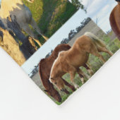 Pferde in einem Fotomaterial, mittleres Vlies-Deck Fleecedecke (Ecke)