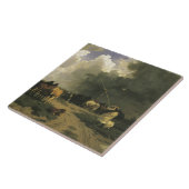 Pferde in einem Regensturm (Pferde) Fliese (Seite)