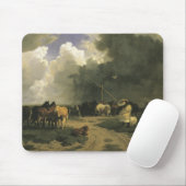 Pferde in einem Regensturm (Pferde) Mousepad (Mit Mouse)