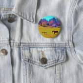 Pferde in einem roten Rainbow-Feld Button (Beispiel)