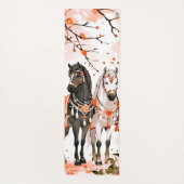 Pferde in einem Roten Wald Custom doppelseitig Yogamatte (Rückseite)