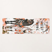 Pferde in einem Roten Wald Custom doppelseitig Yogamatte (Vorderseite (Horizontal))