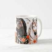 Pferde in einem Roten Wald Kaffeetasse (VorderseiteRechts)