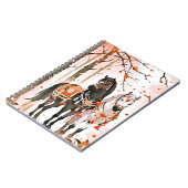 Pferde in einem Roten Wald Notizblock (Linke Seite)