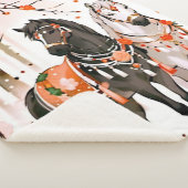 Pferde in einem Roten Wald Sherpadecke (3/4)