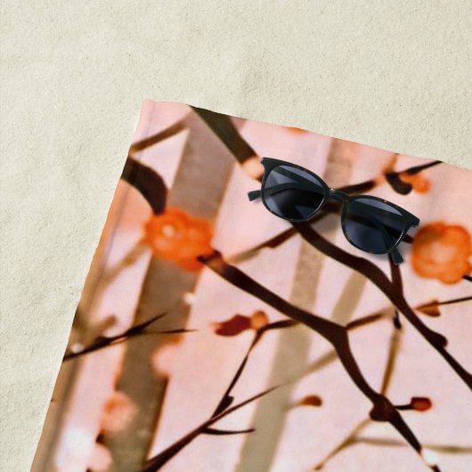 Pferde in einem Roten Wald Strandtuch (Beispiel)