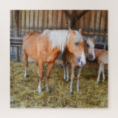 Pferde in einem Stall Puzzle (Vertikal)