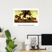 Pferde in einer Landschaft von George Stubbs Poster (Heimbüro)