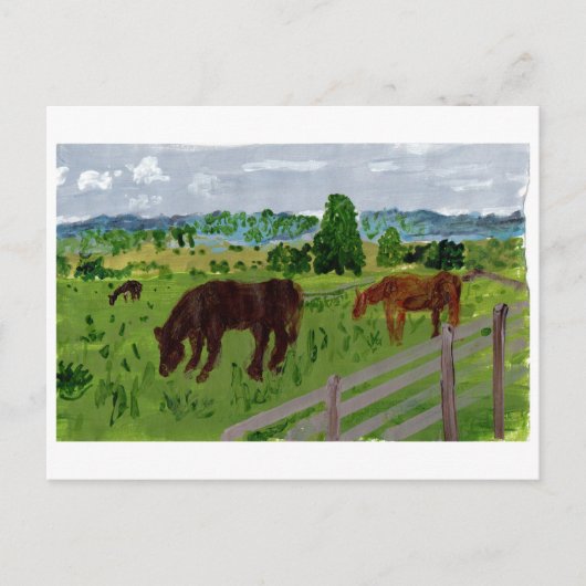 Pferde in einer schönen Weide Postkarte (Vorderseite)