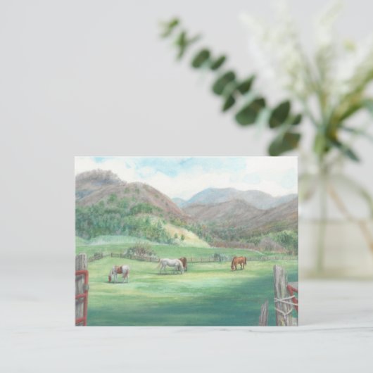 "Pferde in einer Weide." Postkarte (Stehend Vorderseite)