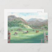 "Pferde in einer Weide." Postkarte (Vorne/Hinten)