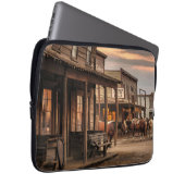 Pferde in einer Western-Stadt Laptopschutzhülle (Vorne Rechts)