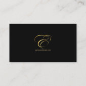 Pferde in Goldfarbe | Monogramm E Pferd Visitenkarte (Rückseite)