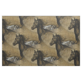 Pferde in Liebe Aquarellmalerei J.Korp Stoff