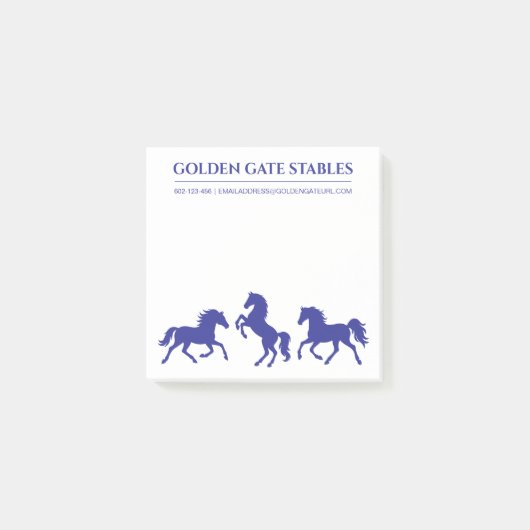 Pferde in Motion Pferdestall oder Ranch Post-it Klebezettel (Vorderseite)