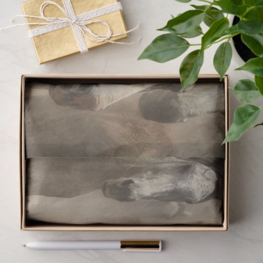 Pferde in Sepia Decoupage Seidenpapier (Geschenk)