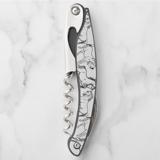 Pferde in Silhouette Kellnermesser (Vorderseite)