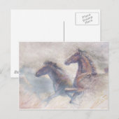 Pferde in Stampede Postkarte (Vorne/Hinten)