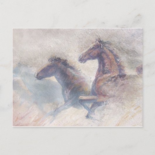 Pferde in Stampede Postkarte (Vorderseite)