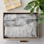 Pferde in Weidenzaun Französisch Script Decoupage Seidenpapier (Geschenk)