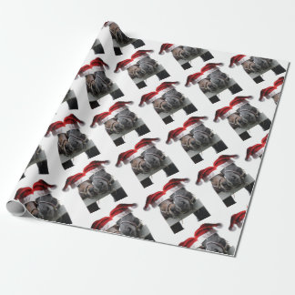 Pferde in Weihnachtsmann-Hüten Geschenkpapier