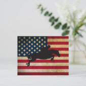 Pferde Jumper USA Flag Post Card Postkarte (Stehend Vorderseite)
