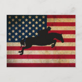 Pferde Jumper USA Flag Post Card Postkarte (Vorderseite)