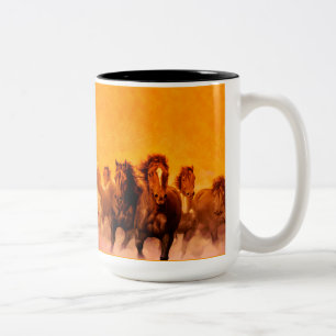 Pferde - Kaffee-, Teetasse, Becher Zweifarbige Tasse