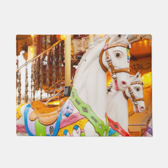 Pferde Karrousellgrün, Vintage Türmatte (Vorderseite)