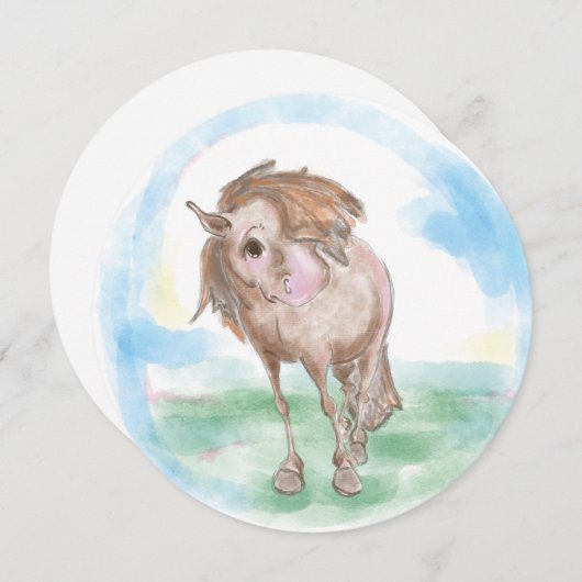 Pferde Karte für Pferde-und Ponyliebhaber (Vorne/Hinten)