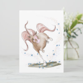 Pferde Karte, Pferde Illustration mit Blumen Feiertagskarte