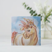 Pferde Karte, Pferdebild Aquiarell, Grusskarte (Stehend Vorderseite)