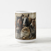 Pferde, Katzen und Hunde Kaffeetasse (Mittel)