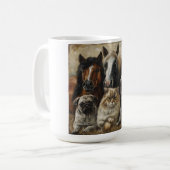 Pferde, Katzen und Hunde Kaffeetasse (Vorderseite Links)