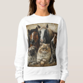 Pferde, Katzen und Hunde  Sweatshirt