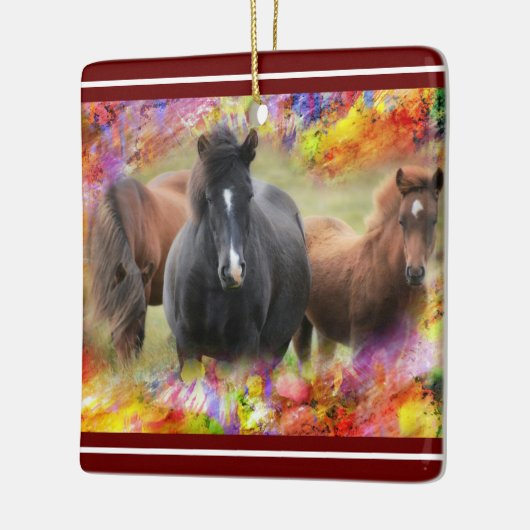 Pferde Keramik Ornament (Links)