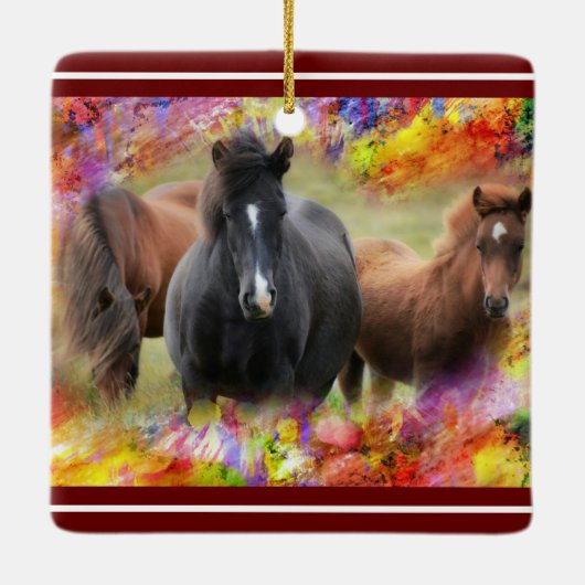 Pferde Keramik Ornament (Rückseite)