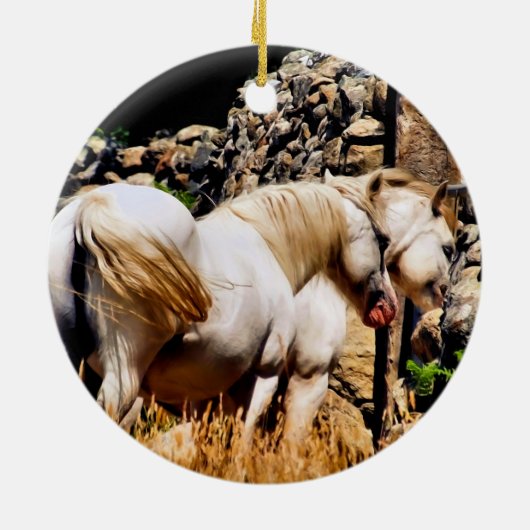 PFERDE KERAMIK ORNAMENT (Hinten)