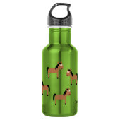 Pferde Kinder Wasser Flasche mit Namen Edelstahlflasche (Vorderseite)