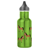 Pferde Kinder Wasser Flasche mit Namen Edelstahlflasche (Links)