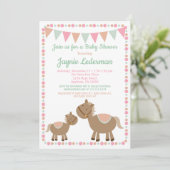 Pferde Kinderdusche Einladung Country Girl Pink (Stehend Vorderseite)