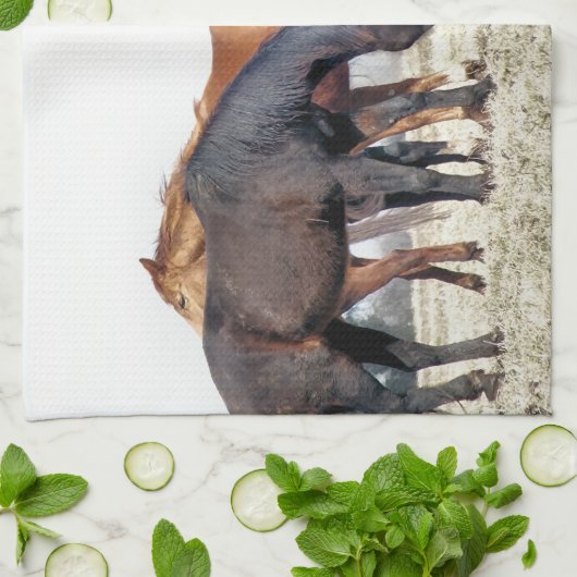 PFERDE KÜCHENTUCH (Gefaltet)