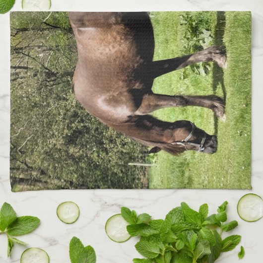 PFERDE KÜCHENTUCH (Gefaltet)