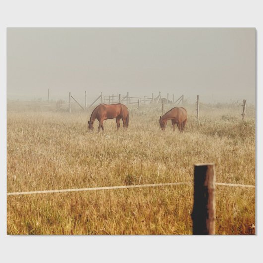 Pferde Land Rustikale Braune Decoupage Geschenkpapier (Flach)