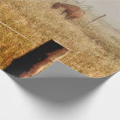 Pferde Land Rustikale Braune Decoupage Geschenkpapier (Ecke)