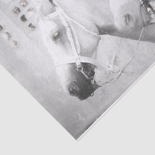 Pferde Land Rustikaler Schwarz-Weiß-Western Seidenpapier (Ausschnitt)