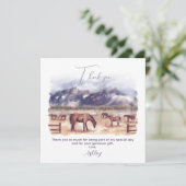 Pferde Landschaft Meilenstein Wohnung Danke Karte (Stehend Vorderseite)